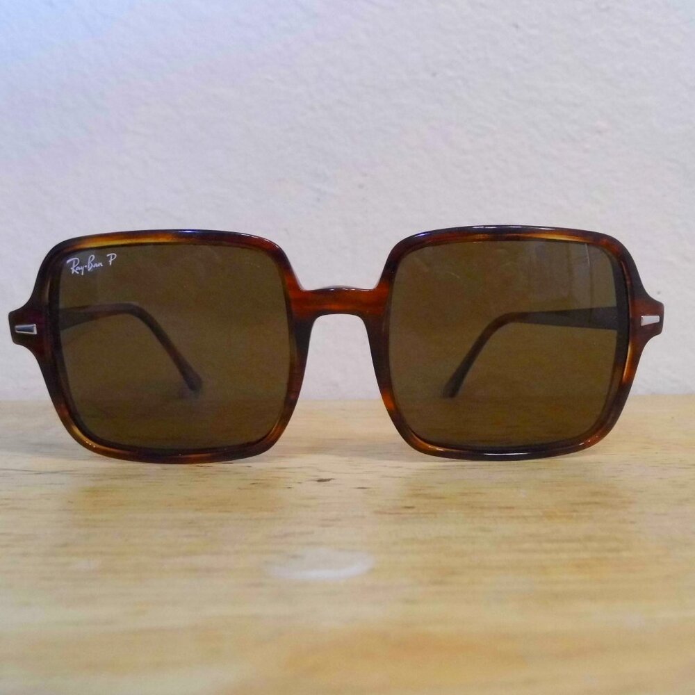 Ray-Ban Square II Brown Sunglasses Polarized Made In Italy